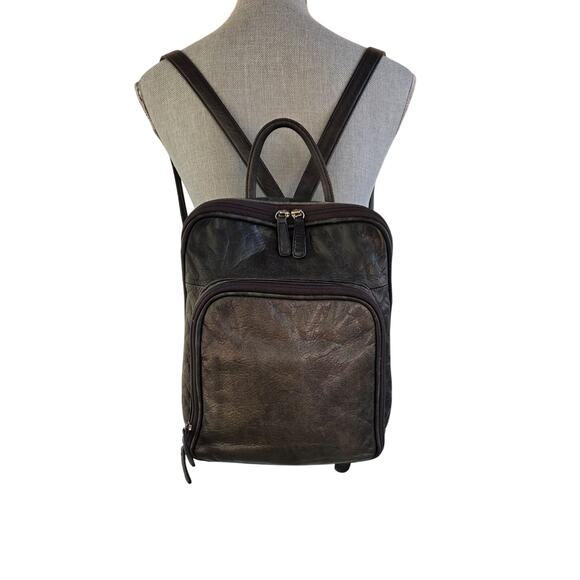 Osgoode Marley RFID Organizer Leather Backpack Storm Gray $310 Retail - Picture 3 of 9